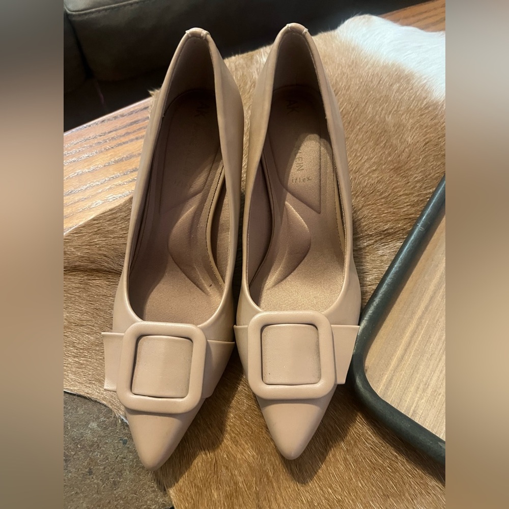 Anne Klein Tan Buckle Heels - Picture 3 of 5